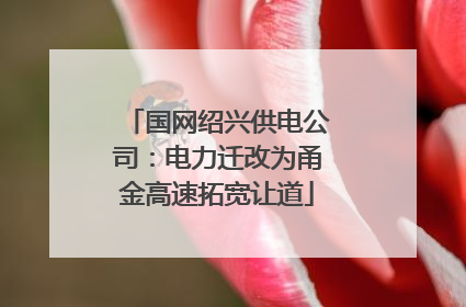 国网绍兴供电公司：电力迁改为甬金高速拓宽让道