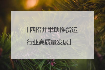 四措并举助推货运行业高质量发展