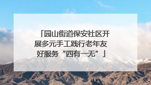 园山街道保安社区开展多元手工践行老年友好服务“四有一无”