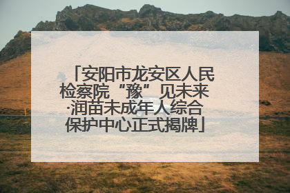 安阳市龙安区人民检察院“豫”见未来·润苗未成年人综合保护中心正式揭牌