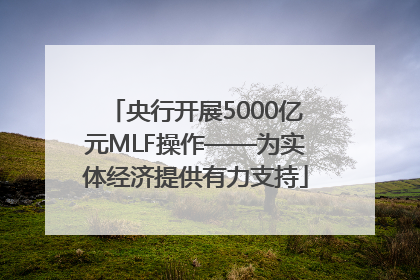 央行开展5000亿元MLF操作——为实体经济提供有力支持