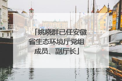 姚晓群已任安徽省生态环境厅党组成员、副厅长