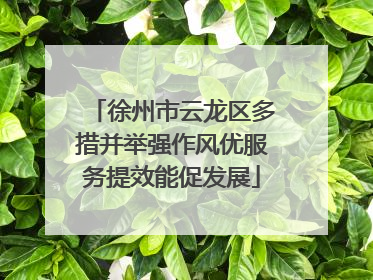 徐州市云龙区多措并举强作风优服务提效能促发展