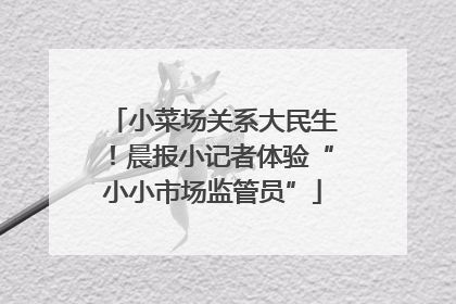 小菜场关系大民生！晨报小记者体验“小小市场监管员”
