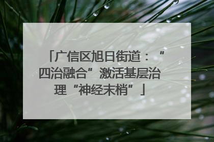 广信区旭日街道：“四治融合”激活基层治理“神经末梢”