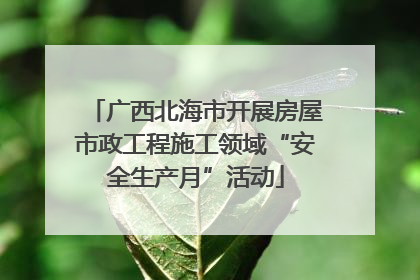 广西北海市开展房屋市政工程施工领域“安全生产月”活动