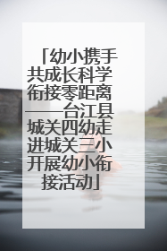 幼小携手共成长科学衔接零距离——台江县城关四幼走进城关三小开展幼小衔接活动