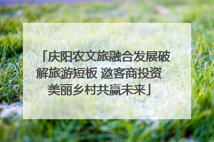 庆阳农文旅融合发展破解旅游短板 邀客商投资美丽乡村共赢未来