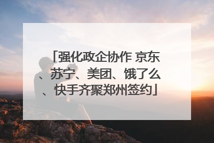强化政企协作 京东、苏宁、美团、饿了么、快手齐聚郑州签约