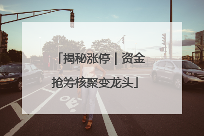 揭秘涨停｜资金抢筹核聚变龙头