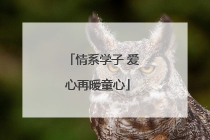 情系学子 爱心再暖童心
