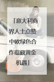 意大利商界人士点赞中欧绿色合作蕴藏黄金机遇