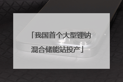 我国首个大型锂钠混合储能站投产