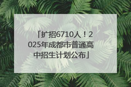 扩招6710人！2025年成都市普通高中招生计划公布