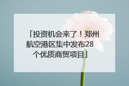 投资机会来了！郑州航空港区集中发布28个优质商贸项目