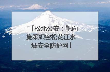 松北公安：靶向施策织密松花江水域安全防护网