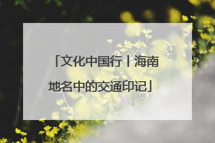 文化中国行丨海南地名中的交通印记