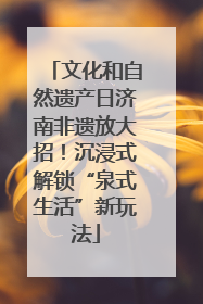 文化和自然遗产日济南非遗放大招！沉浸式解锁“泉式生活”新玩法