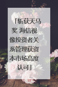 斩获天马奖 海信视像投资者关系管理获资本市场高度认可