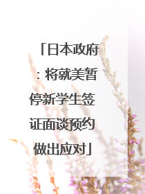 日本政府：将就美暂停新学生签证面谈预约做出应对