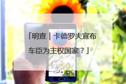 明查｜卡德罗夫宣布车臣为主权国家？