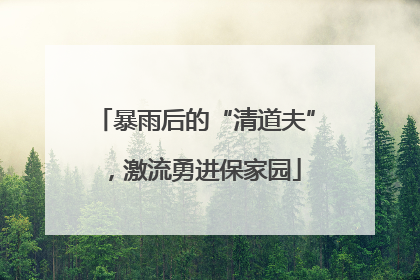 暴雨后的“清道夫”，激流勇进保家园
