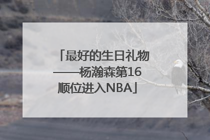 最好的生日礼物——杨瀚森第16顺位进入NBA