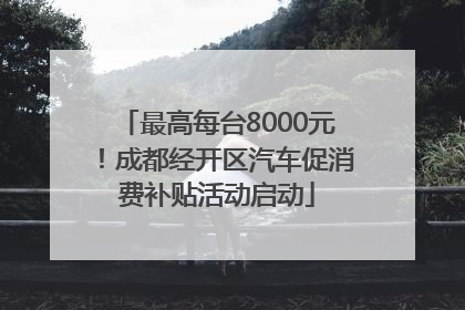 最高每台8000元！成都经开区汽车促消费补贴活动启动