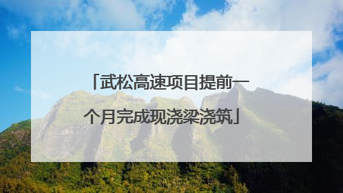 武松高速项目提前一个月完成现浇梁浇筑
