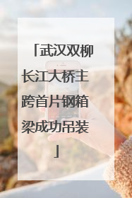 武汉双柳长江大桥主跨首片钢箱梁成功吊装