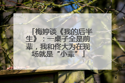 梅婷谈《我的后半生》：一桌子全是前辈，我和佟大为在现场就是“小辈”