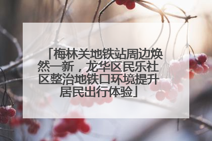 梅林关地铁站周边焕然一新，龙华区民乐社区整治地铁口环境提升居民出行体验