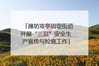 潍坊寒亭固堤街道开展“三夏”安全生产宣传与检查工作
