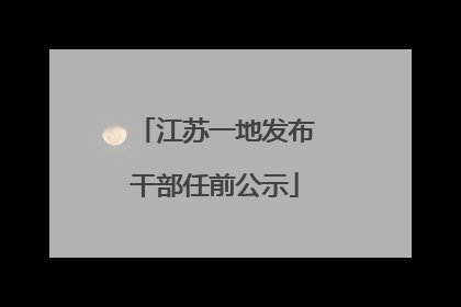 江苏一地发布干部任前公示