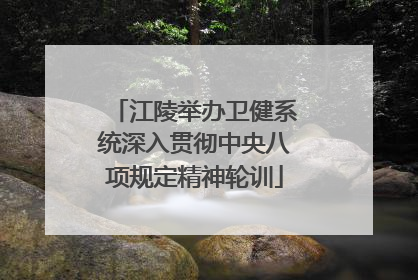 江陵举办卫健系统深入贯彻中央八项规定精神轮训