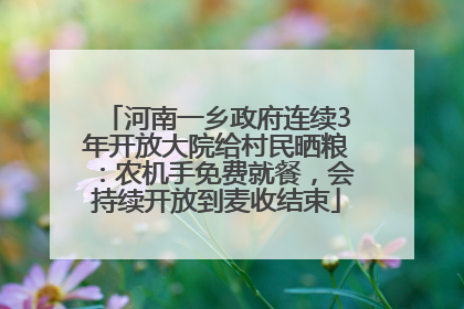 河南一乡政府连续3年开放大院给村民晒粮：农机手免费就餐，会持续开放到麦收结束