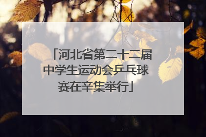 河北省第二十二届中学生运动会乒乓球赛在辛集举行