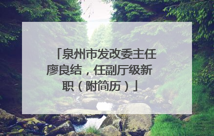 泉州市发改委主任廖良结，任副厅级新职（附简历）