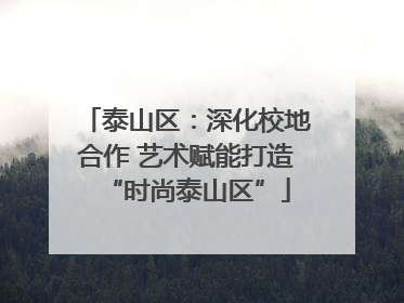 泰山区：深化校地合作 艺术赋能打造“时尚泰山区”