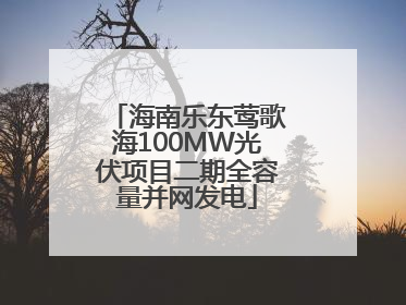 海南乐东莺歌海100MW光伏项目二期全容量并网发电