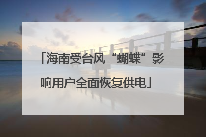 海南受台风“蝴蝶”影响用户全面恢复供电