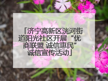 济宁高新区洸河街道阳光社区开展“优商联盟 诚信惠民”诚信宣传活动