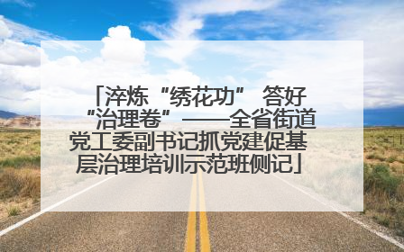 淬炼“绣花功” 答好“治理卷”——全省街道党工委副书记抓党建促基层治理培训示范班侧记