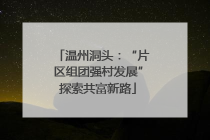 温州洞头：“片区组团强村发展”探索共富新路