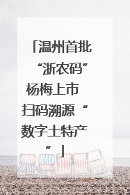 温州首批“浙农码”杨梅上市 扫码溯源“数字土特产”