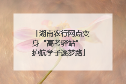 湖南农行网点变身“高考驿站” 护航学子逐梦路