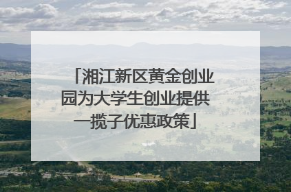 湘江新区黄金创业园为大学生创业提供一揽子优惠政策