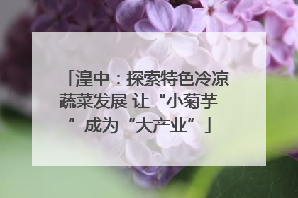 湟中：探索特色冷凉蔬菜发展 让“小菊芋”成为“大产业”