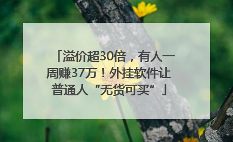 溢价超30倍，有人一周赚37万！外挂软件让普通人“无货可买”
