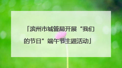 滨州市城管局开展“我们的节日”端午节主题活动